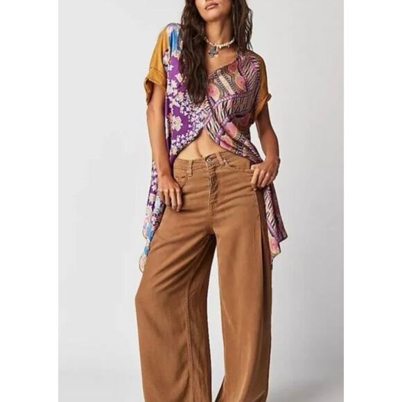 Free People Pick Your Scarf Linen Blend Tunic Top Size M - Picture 8 of 12